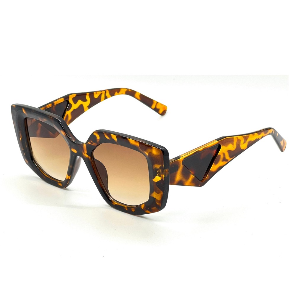Tortoise Sunglasses Square Frame Designer Fashion Statement Trendy‎ Retro Lentes